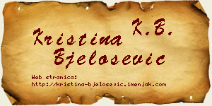 Kristina Bjelošević vizit kartica